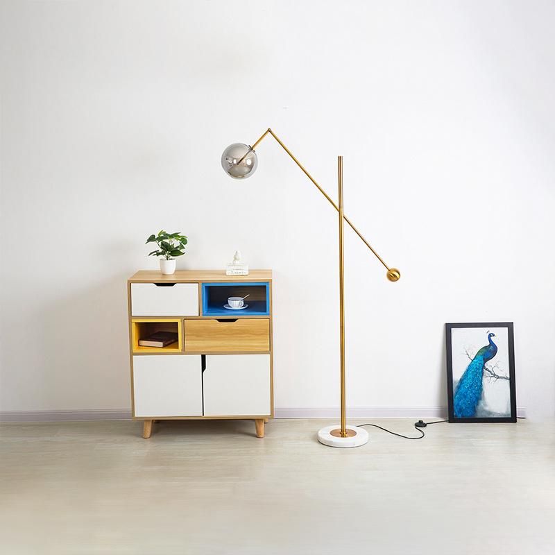 Nordic Living Room Floor Lamp Adjustable Iron Post Modern Glass Cover Designer Model Room Decorative Floor Lamp