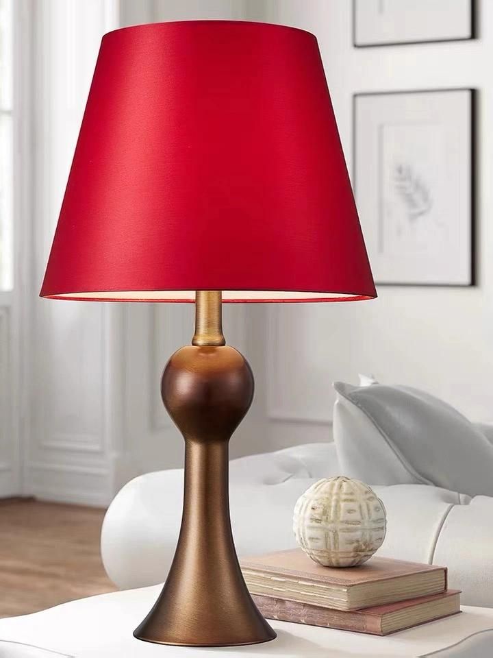 Lamp Bedroom American Style Retro Luxury Romantic Warm Wedding Room Bed Head Bright Red Wedding Table Lamp Pair