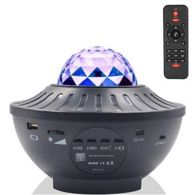 Kinscoter New Smart Rotatable Baby 3D Starry Ocean Music LED Star Night Light Projector with Remote Control for Kid