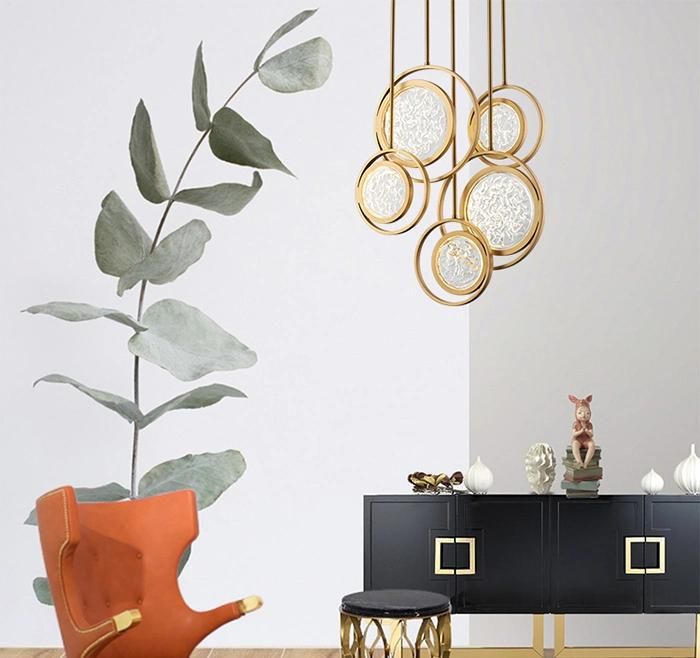 Zhongshan Lighting Factory Modern Chandelier Hanging Pendant Light in Brass Gold for Dining Room