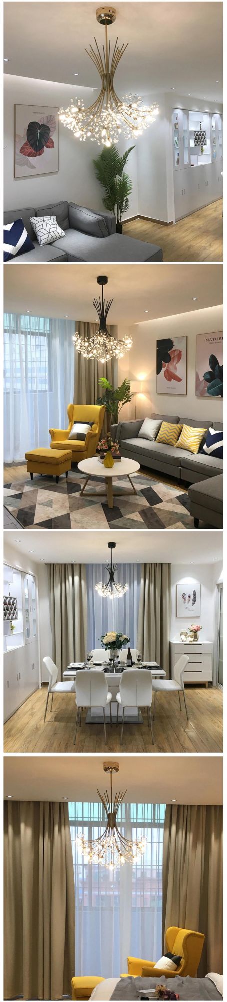 G4 LED Modern Crystal Chandelier Lighting for Dining Room