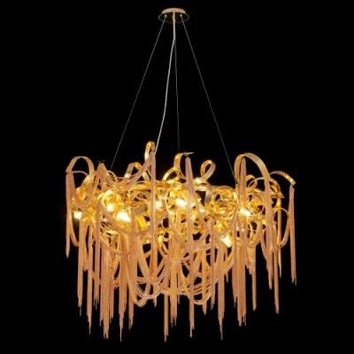 Golden Tassel Aluminum Chain Nordic Postmodern Restaurant Chandelier