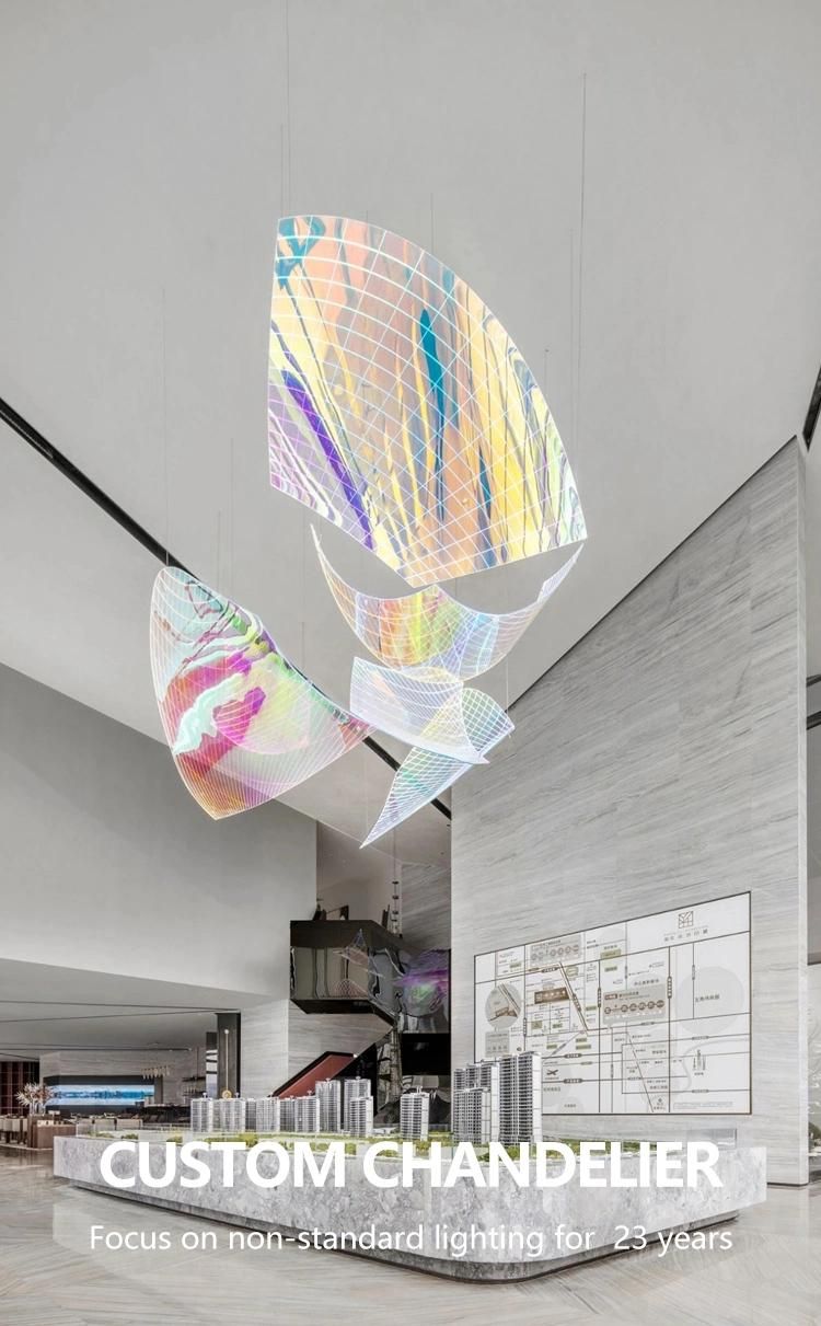 Colorful Acrylic Light Decorative Show Room Commercial Modern Luxury Custom Chandelier Lamp