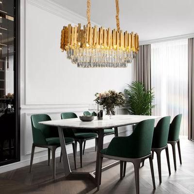 Dafangzhou 128W Light China 9 Light Chandelier Supply LED Linear Light Yellow Frame Color Chandelier Pendant Lamp Applied in Hotel