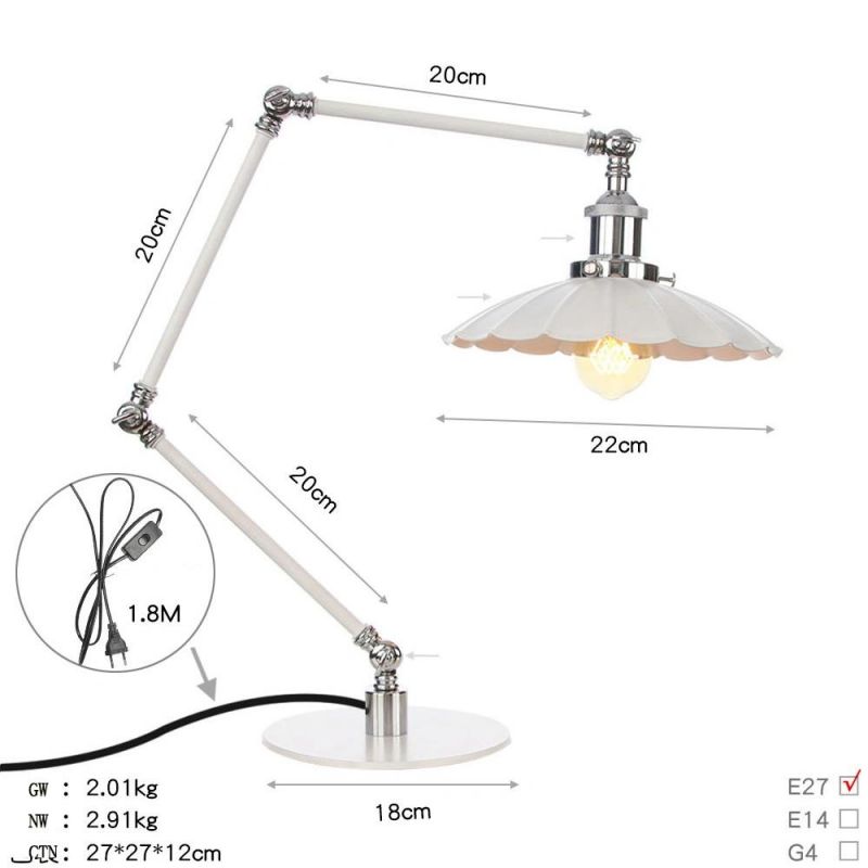 Lamp Shades Desk Lamp Home Decoration Vintage Table Lamp High Quality Metal Retro LED Modern Electric Iron 2-Year Table Lamp