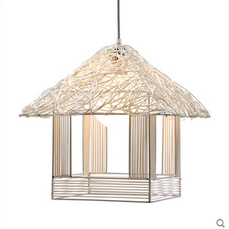 Nordic Style Cage Cane Pendant Lights for Kitchen Dining Room Bedroom Lighting (WH-WP-07)