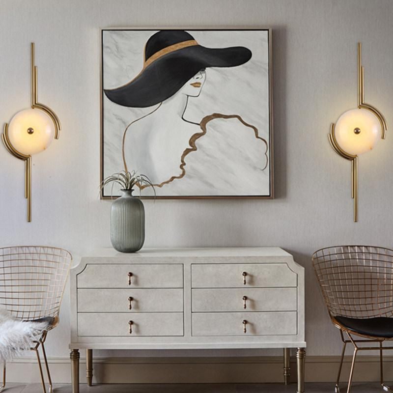 Postmodern Personality Natural Marble Light Luxury Art Wall Lamp Simple Living Room Creative Marble Wall Light (WH-OR-134)