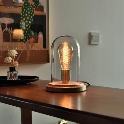 Glass Lampshade Vintage Lamp Bedroom Bedside Nightstand Lamp Light