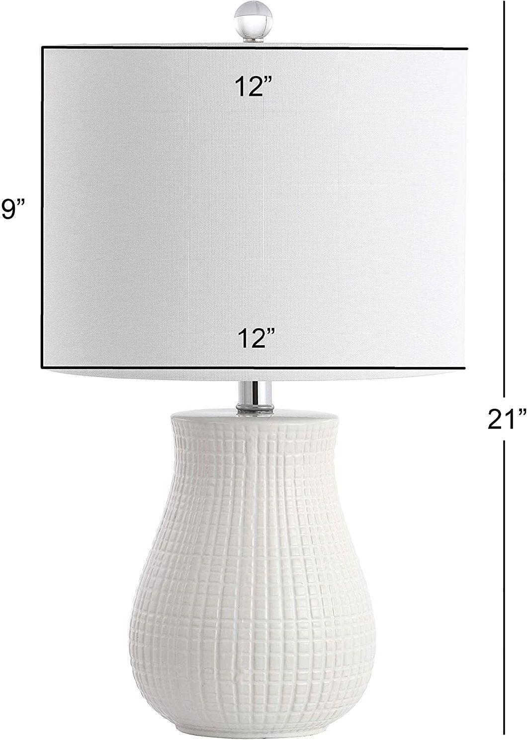 Collection Dayton White Bedroom Living Room Home Office Desk Nightstand Table Lamp