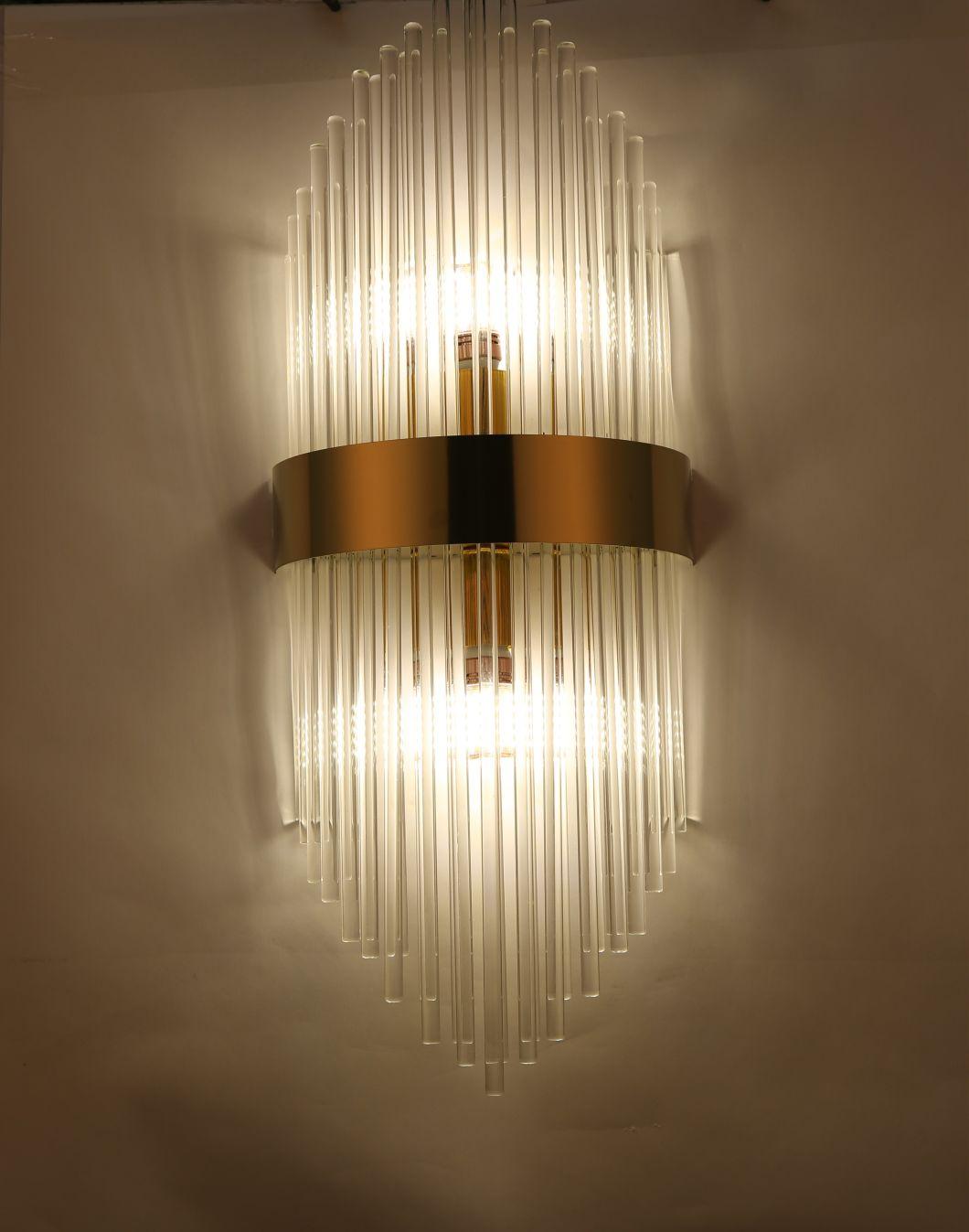 Fashion Creative Crystal Deluxe Wall Lamp for Villa Bedside Hotel Aisle E14 Wall Lamp