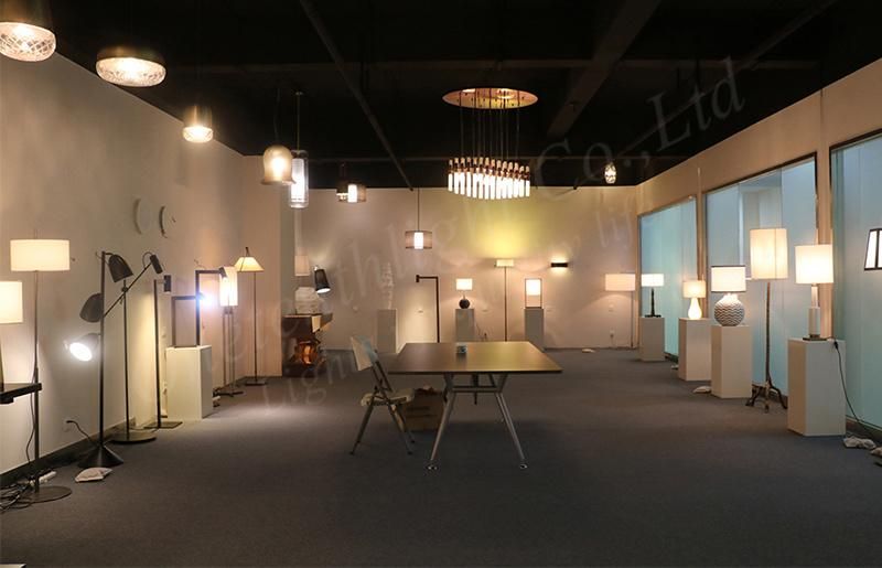 White Fabric Shade with Opal Acrylic Diffuser and Glass Base Table Lamp.