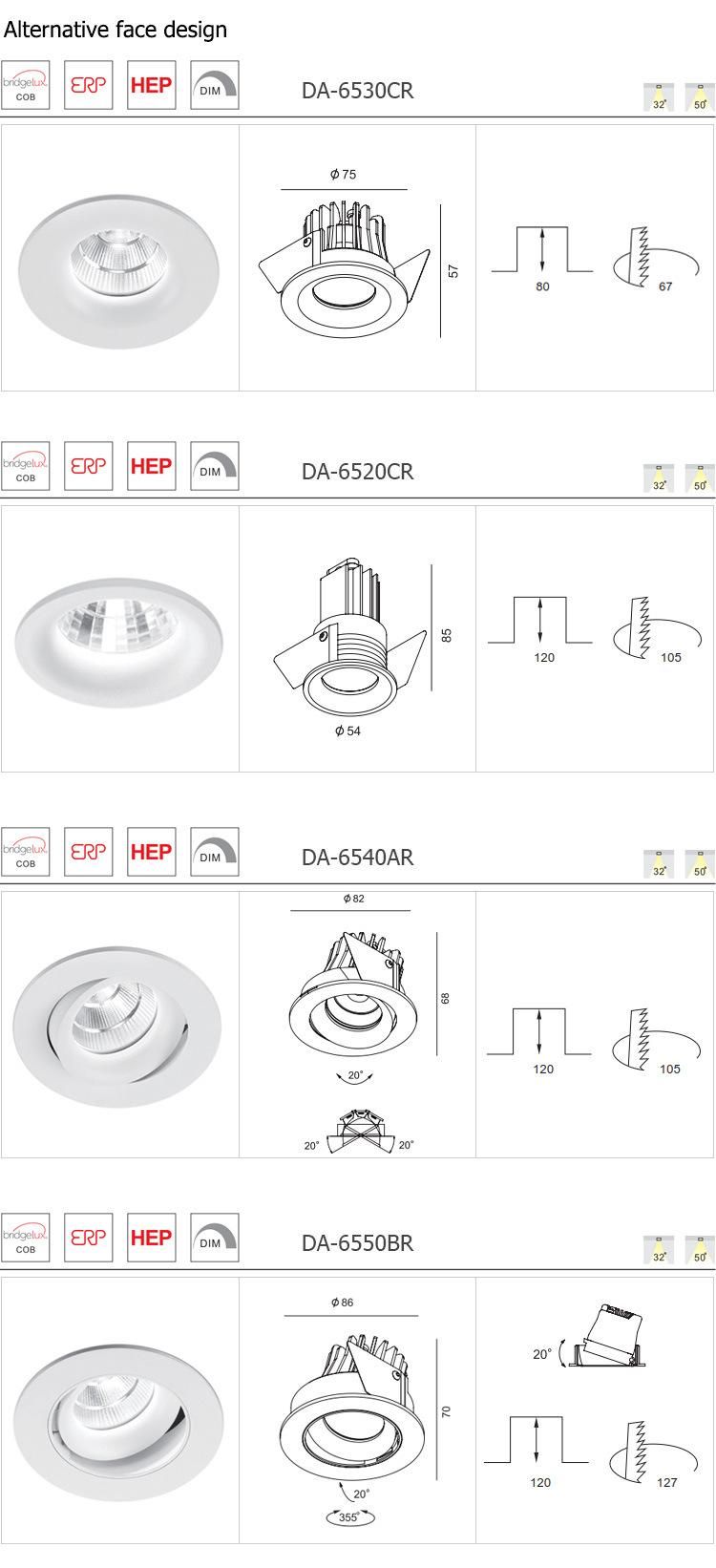 OEM Factory Mini 6.2W 554lm with 5years Warranty LED Recessed Spotlight Indoor Downlight