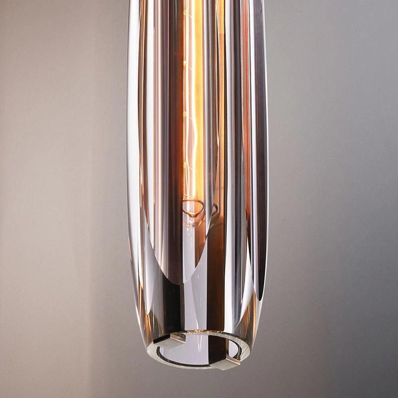 Europe Gold Crystal Vertical Pendant Light Lighting for Living Dining Room Kitchen Hallway Tube Lights (WH-GP-54)
