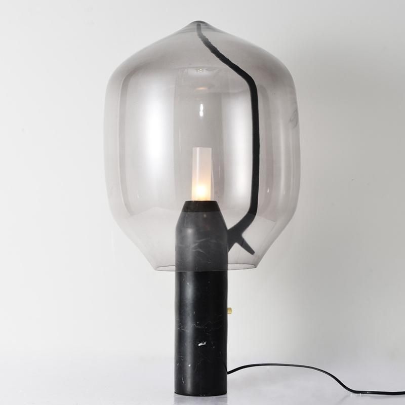 Postmodern Creative Marble Living Room Art Bedside Glass Lamp