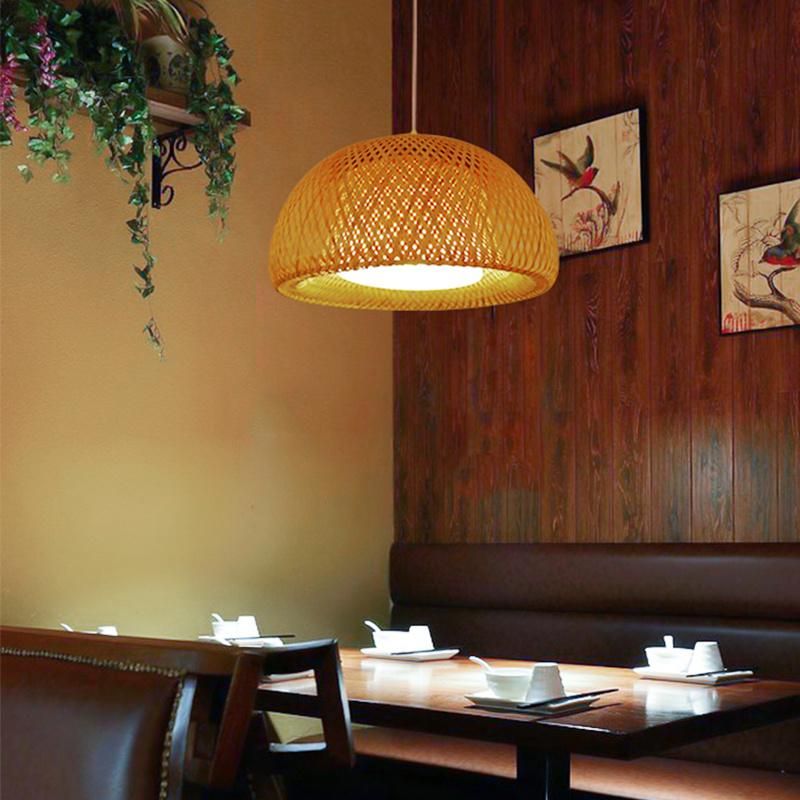Wooden Asian Style Lantern Design Chandelier Restaurant Dining Pendant Lamp