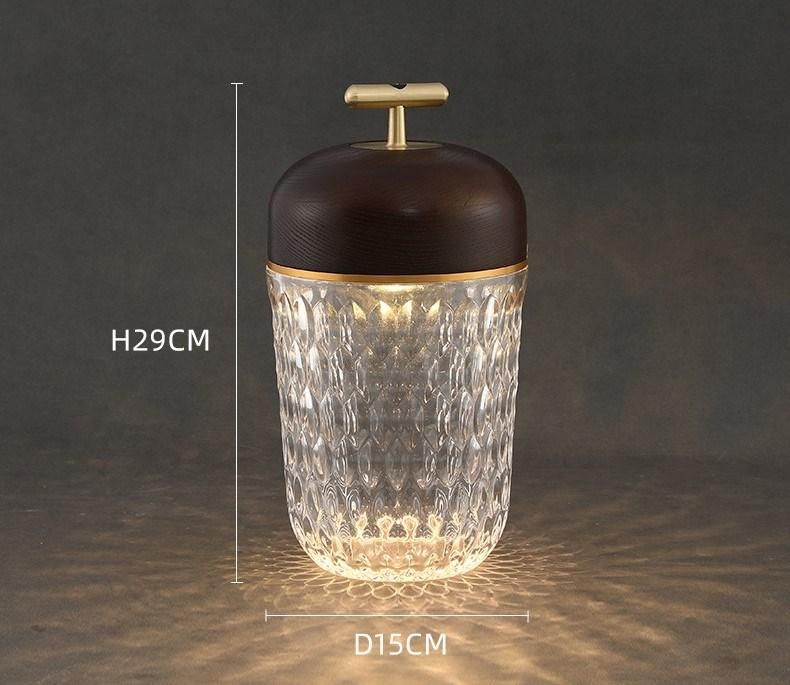 Portable Crystal Pinecone Lamp Photo Lighting Creative Bedroom Nightlight Atmosphere Valentine′s Gift