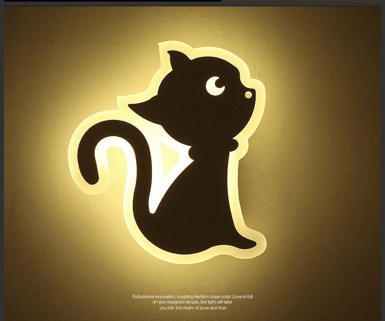 Simple Modern Bedroom Bedside LED Wall Lamp Creative Aisle Lamp Cat Wall Lamp (WH-OR-43)