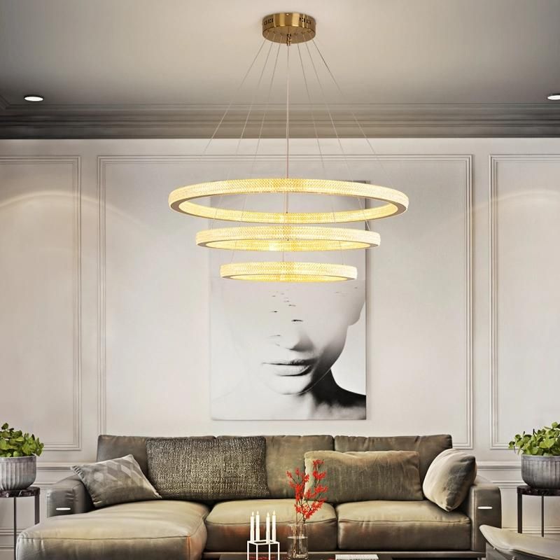 Living Room Dining Room Bedroom Study Room Ring Chandelier Light Luxury Pendant Lighting