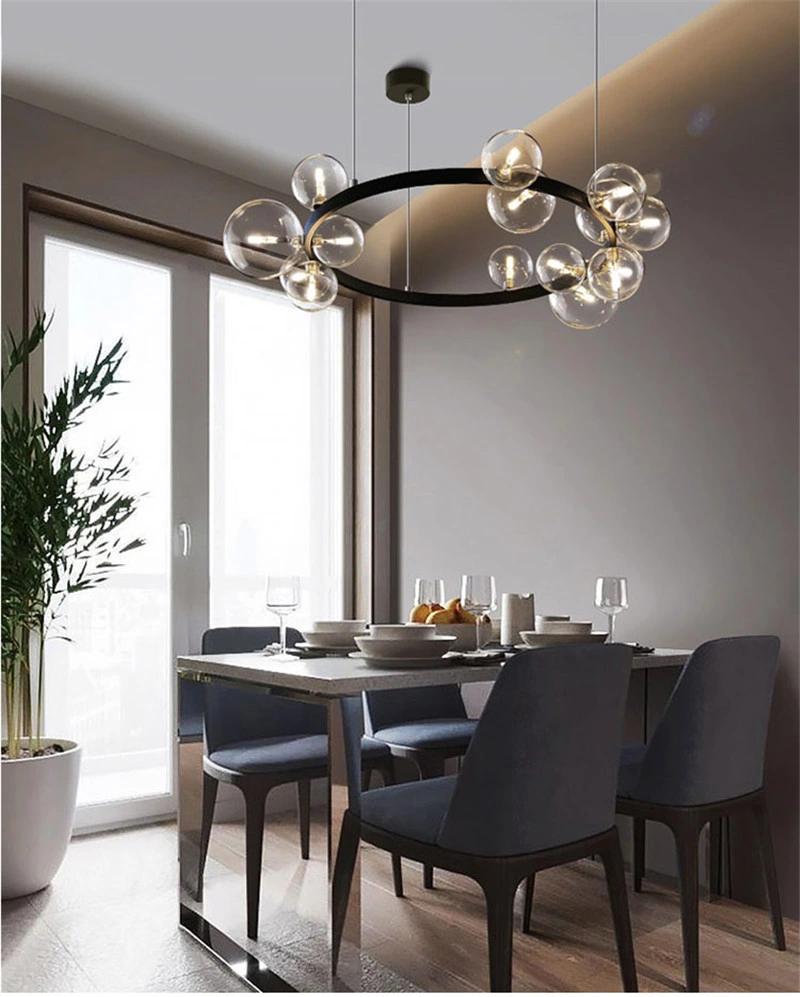Hanging Lights Clear Glass Round Ball Globe Pendant Light