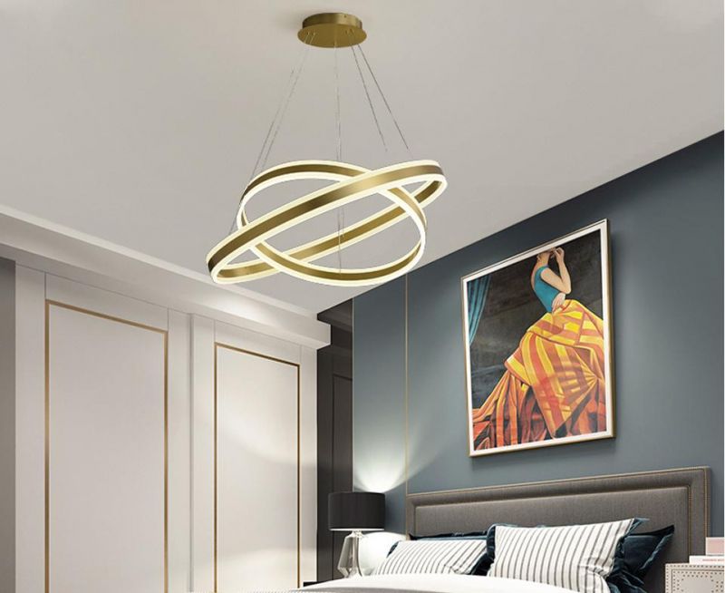 Modern Acrylic Chandeliers Aluminum Pendant Lights with 6rings