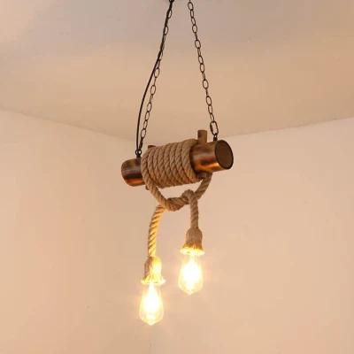 Retro Loft Pendant Lamp American Retro Industrial Style Hemp Rope Restaurant Coffee Bamboo Lighting (WH-VP-133)