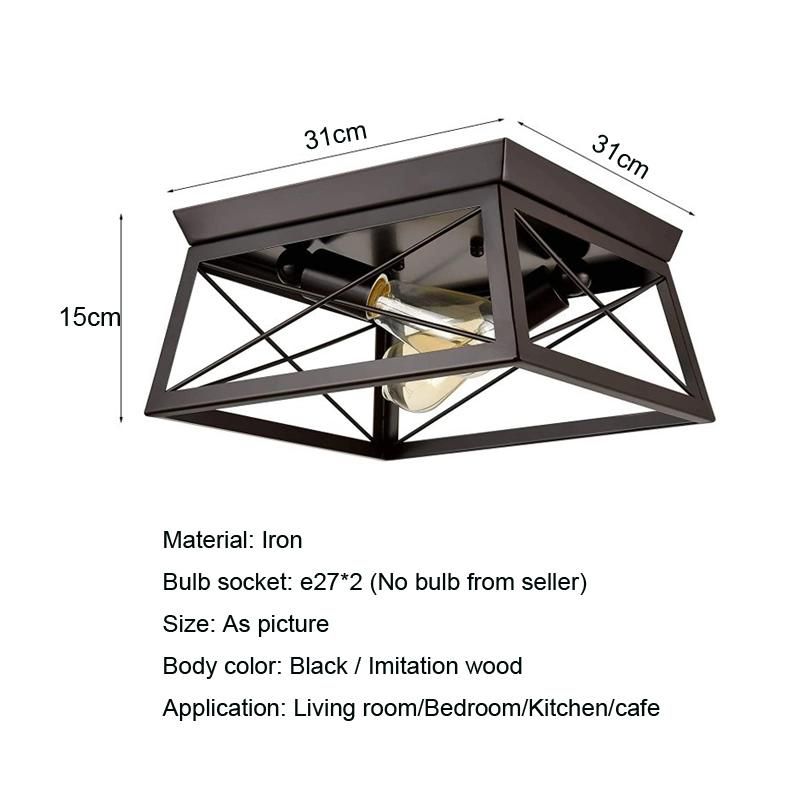 American Retro Industrial Ceiling Lamp Farmhouse Hallway Black Ceiling Lights (WH-LA-34)