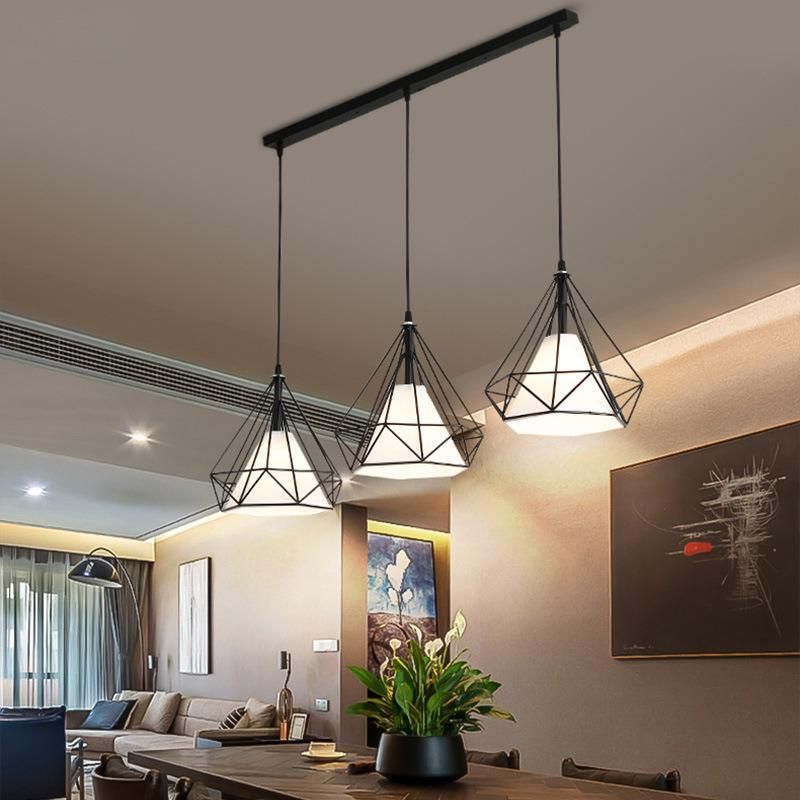 European Style LED Retro Wrought Iron Creative Chandelier Aisle Living Room Dining Room Chandelier