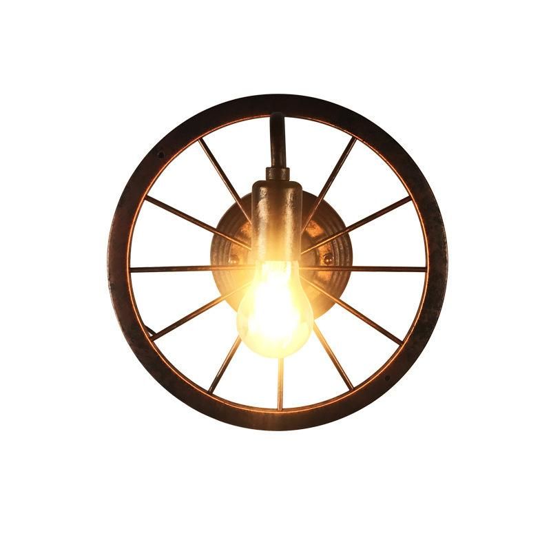 Retro Industrial Restaurant Bar Wall Cafe Corridor Lamp Wheel Wall Lamp (WH-VR-38)