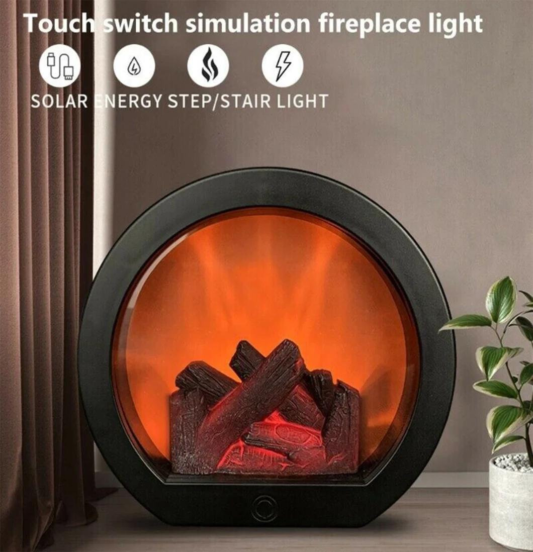 New Fireplace Firewood Simulation Home Decoration Desktop Night Light Lamp