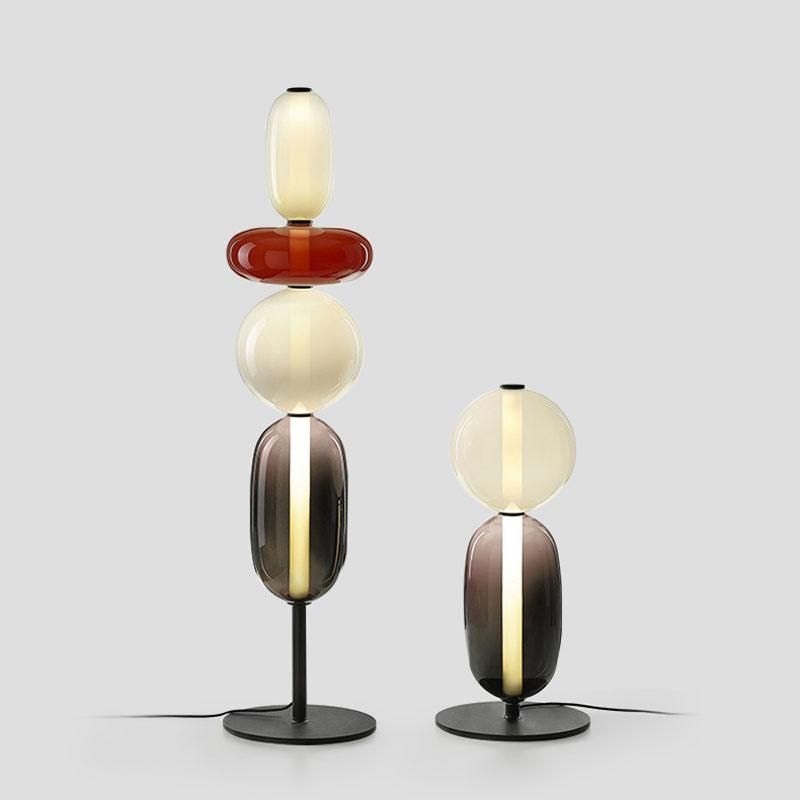 Postmodern Simple Stained Glass Living Room Bedroom Table Light Floor Lamp