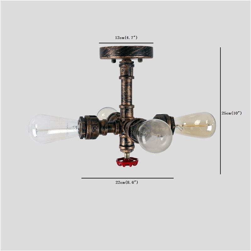 Industrial Vintage Water Pipes Pendant Light Chandelier Rustic Ceiling Lamp (WH-LA-30)