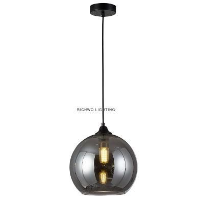 Modern Minimalist Light Luxury Dining Room Bedroom Single Head Round Glass Pendant Lighting Nordic Bedside Pendant Lamp