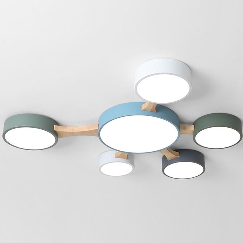 Macaron Color Living Room Light Creative Iron Simple Bedroom Lamp LED