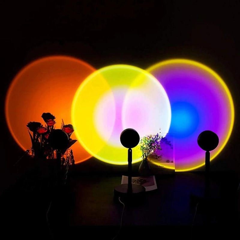 New Living Room Rainbow Floor Lighting Bedroom Photography Standing Lamp Projection Floor Sunset light