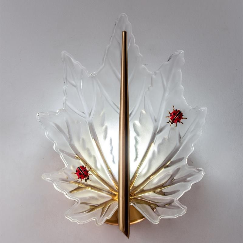 Nordic Modern Decorative Maple Leaf Design Glass LED Wall Lamp