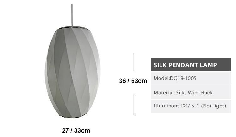 Chinese Customized Luxury Modern Foyer Dining Room Silk Pendant Lamp Drum Shade Hanging Light