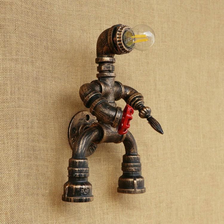 Steam Punk Wall Lamp Creative Restaurant Hall Corridor Stair Iron Robot Wall Light (WH-VR-43)