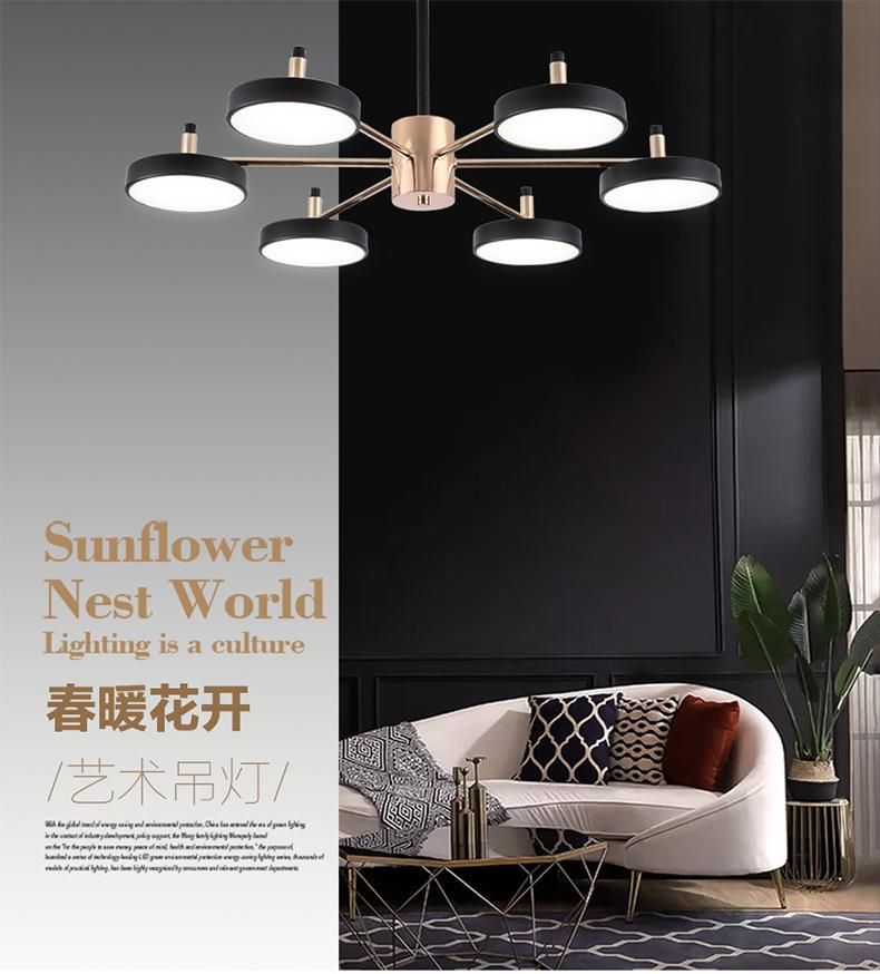Nordic Style Art Decoration Light LED Panel Pendant Ceiling Indoor Light