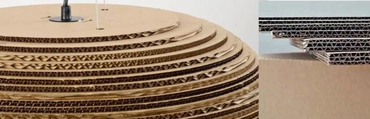 Vintage Style Corrugated Paper Hanging Pendant Lights for Decoration