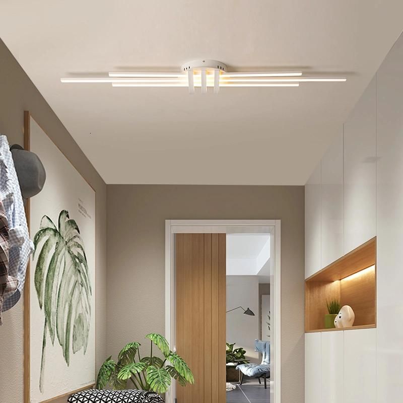 Modern LED Ceiling Lights for Bedroom Corridor Foyer Living Room Black Long Chandelier (WH-MA-195)