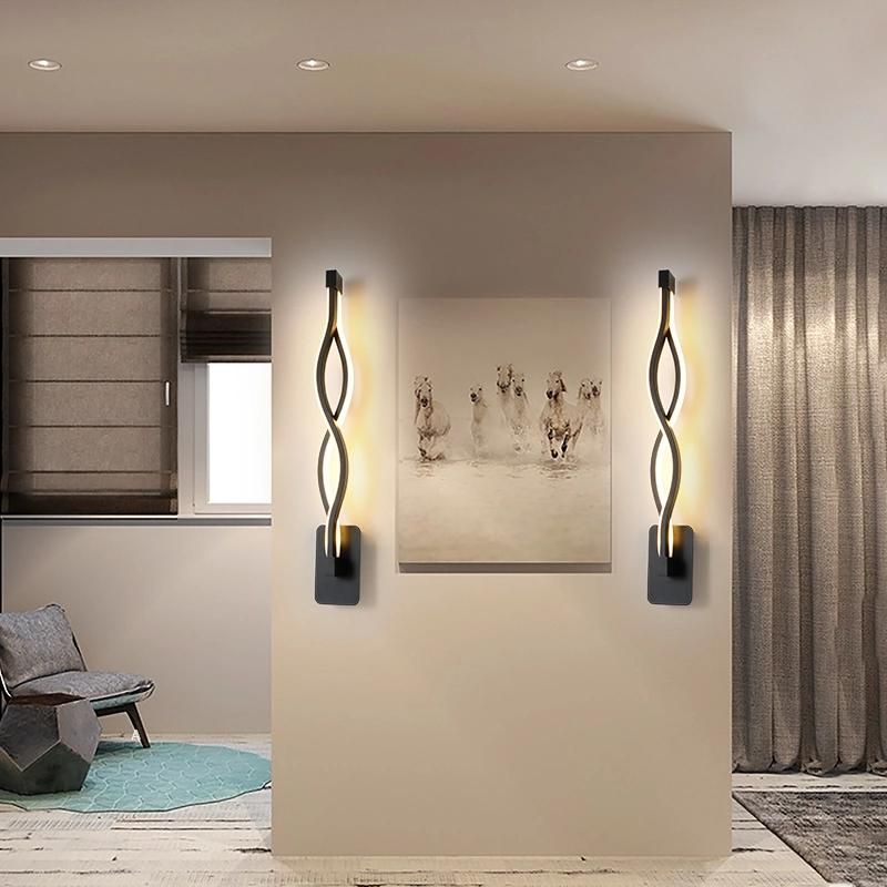 Modern Minimalist LED Wall Light for Living Room Bedroom Bedside Black Aisle Corridor Stair Wall Light ((WH-OR-81)