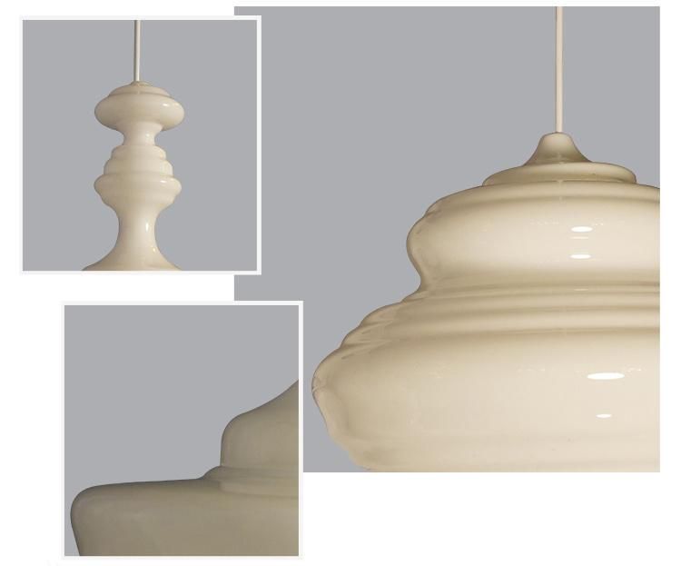 Decor Lampara White Glass Suspension Light