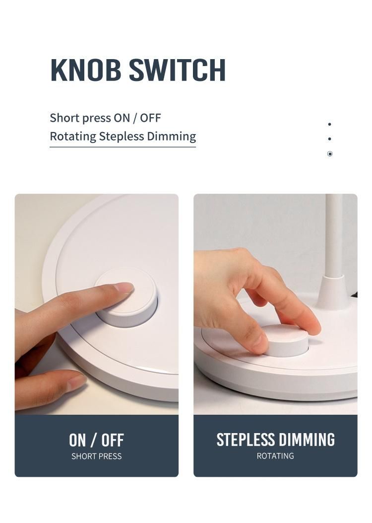 Encoder Knob Switch Stepless Dimming LED Table Lamp High Brightness Desk Lamp Big Table Light with Pomadoro Technique Mode