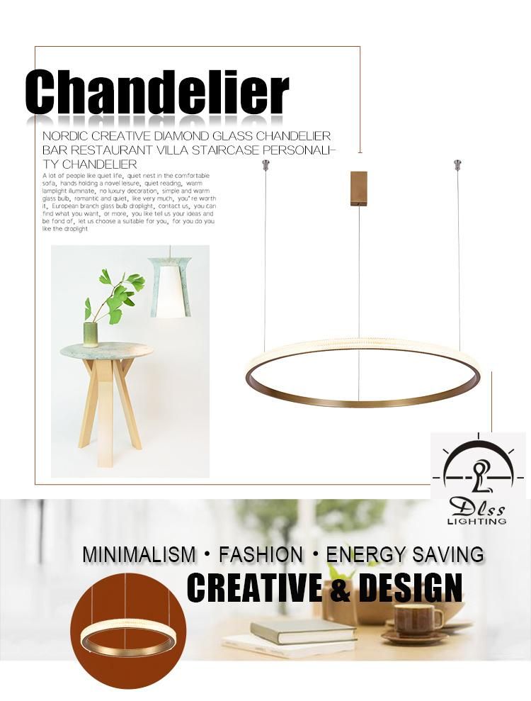 Vintage Luxury Ceiling Aluminum Acrylic Brass LED Pendant Light