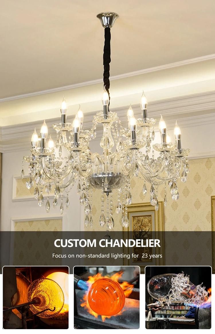 Modern Style Luxury Hotel Lobby Banquet Hall Villa Glass Crystal Custom Chandelier Light