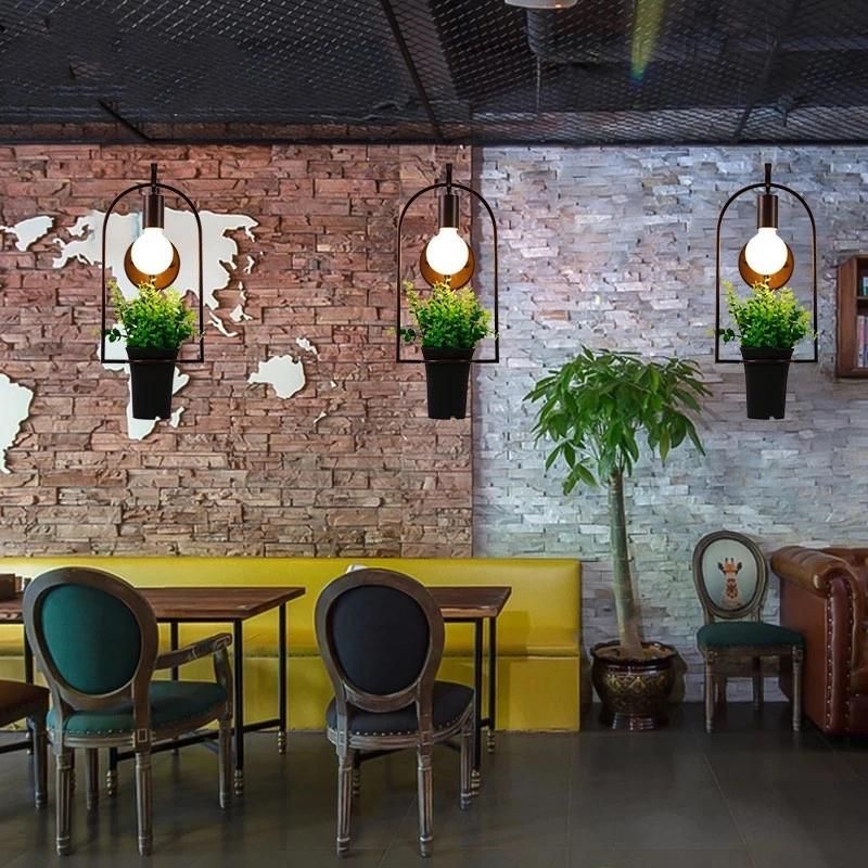 Nordic Wall Lamp Industrial Vintage Iron Metal Plant Wall Lamp (WH-OR-177)