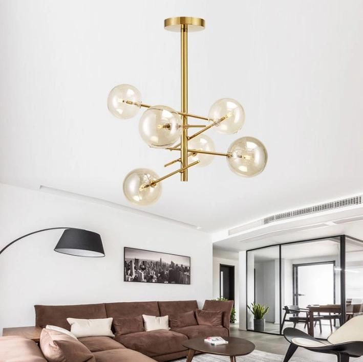 Contemporary Lighting Glass Brass Metal Big Hotel Chandelier