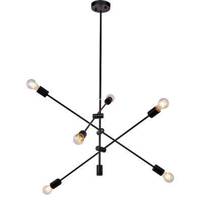 180 Degree Vintage Black Sputnik Hanging Pendant Lamp Light with Edison Bulbs for kitchen