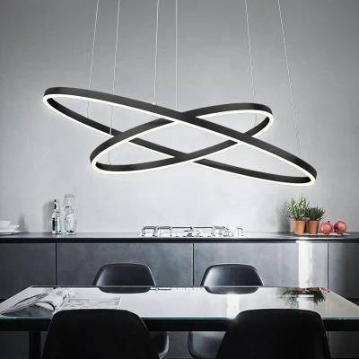 Geometric Ring Chandelier Dining Room Hotel Living Room Pendant Lamp