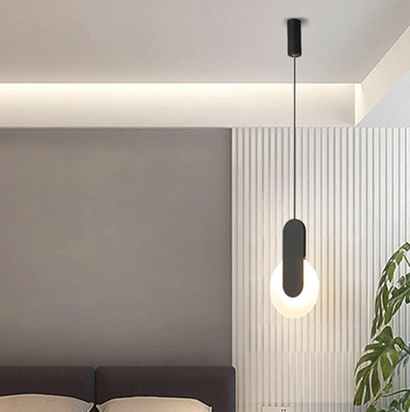 Nordic Black Pendant Light Bedside Kitchen Modern Trumpet Lamp Bedroom Bedside Hanging Lamp Pendant Lamp (WH-AP-205)